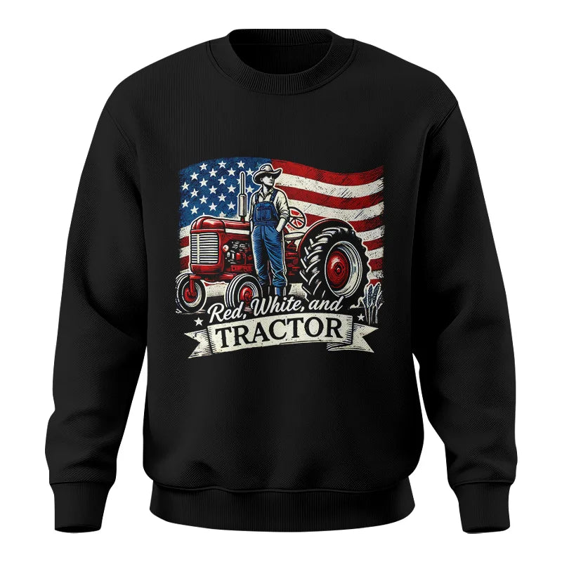 Image of Red White And Tractor - Unisex Crewneck Sweatshirt