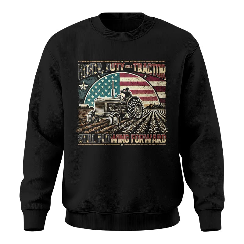 Image of Veteran Farmer Honor Duty And A Tractor 1 - Unisex Crewneck Sweatshirt