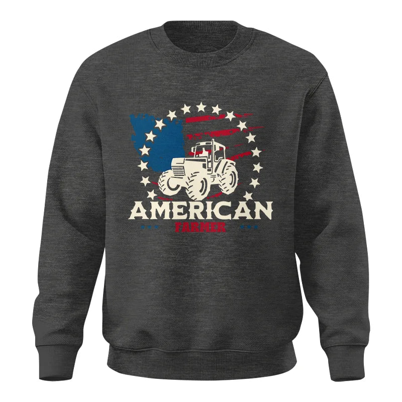 Proud To Be An American Farmer Citizen Veteran - Unisex Crewneck Sweatshirt