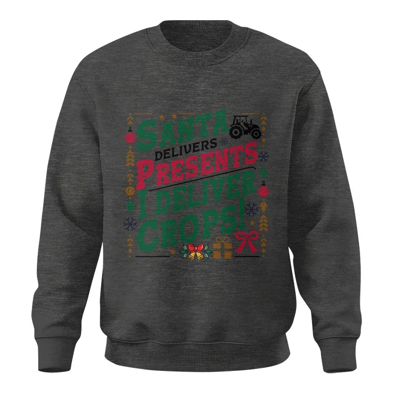 Image of Santa Deliver Present I Deliver Crops! - Unisex Crewneck Sweatshirt