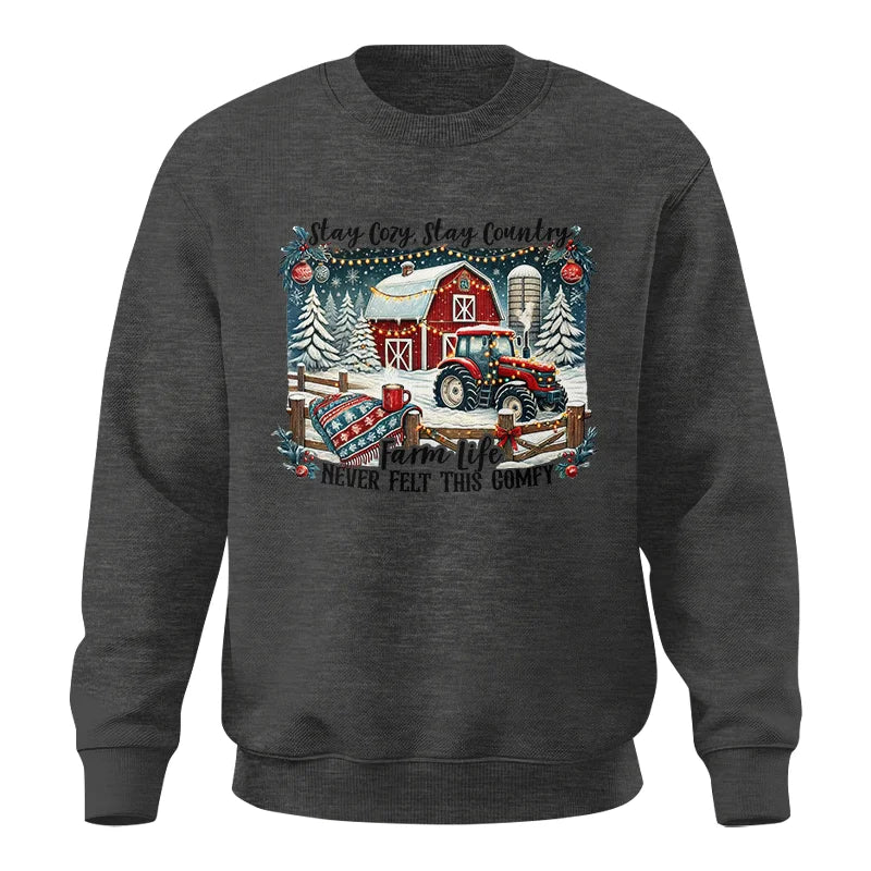 Image of Stay Cozy_Stay Country_Farm Life Never Felt This Comfy 3 - Unisex Crewneck Sweatshirt