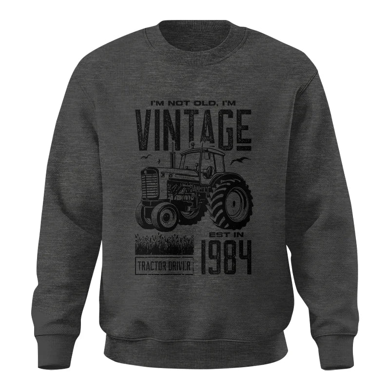 Vintage Tractor Farmer Birthday Born In 1984 1 - Unisex Crewneck Sweatshirt