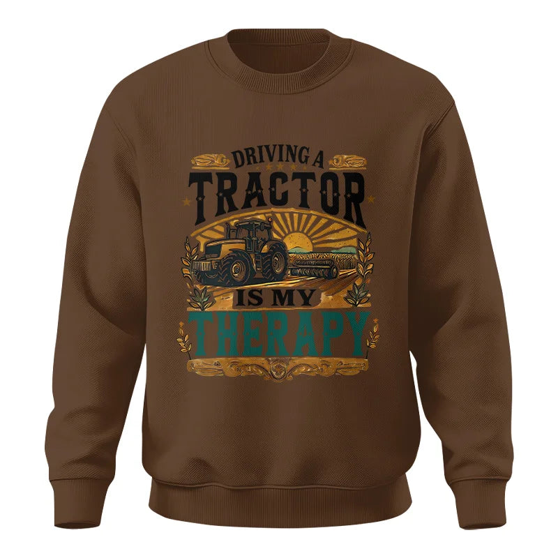 Driving A Tractor Is My Therapy - Unisex Crewneck Sweatshirt