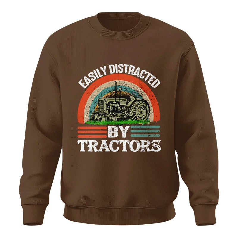 Image of Easily Distracted By Tractors - Unisex Crewneck Sweatshirt