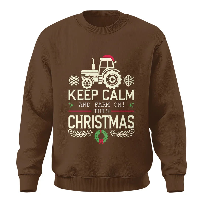 Keep Calm And Farm On! This Christmas - Unisex Crewneck Sweatshirt