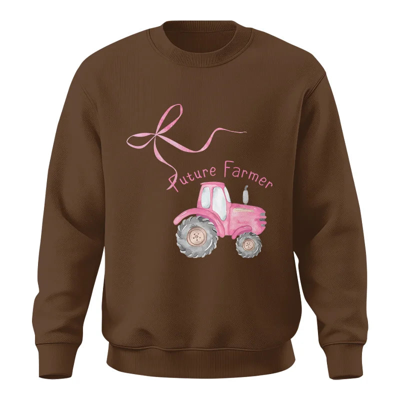 Pink Bow Cute Tractor - Unisex Crewneck Sweatshirt