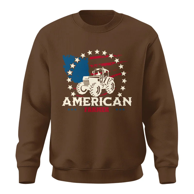 Proud To Be An American Farmer Citizen Veteran - Unisex Crewneck Sweatshirt