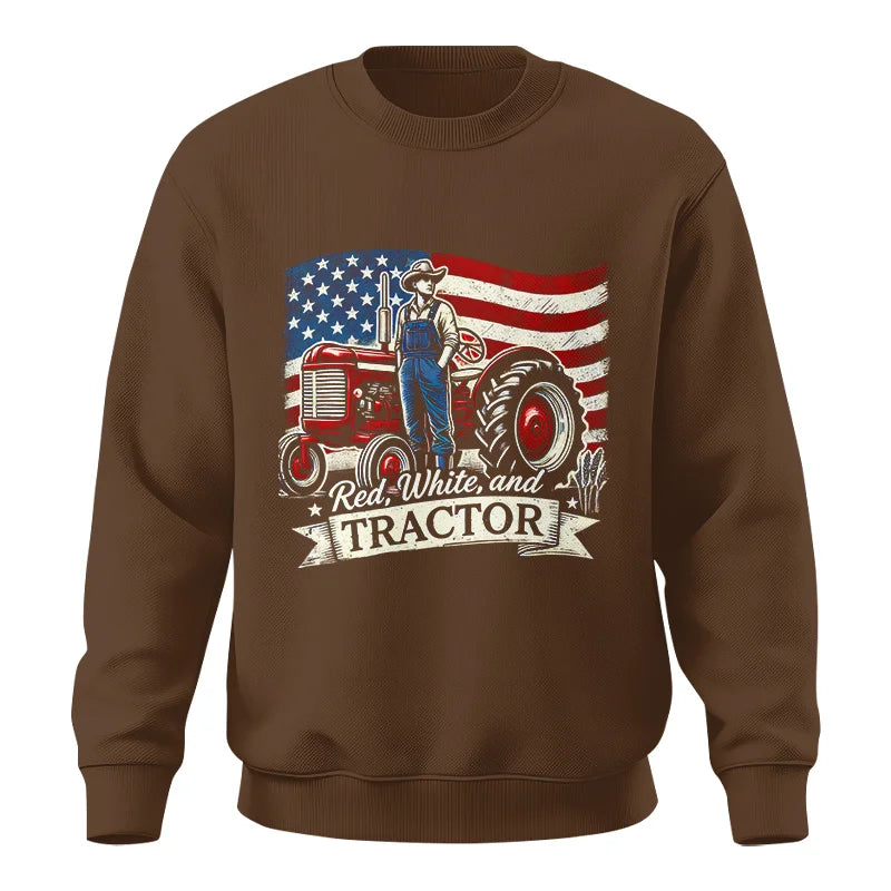 Image of Red White And Tractor - Unisex Crewneck Sweatshirt