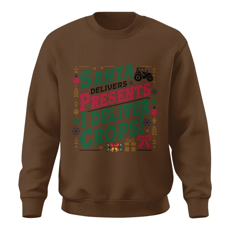 Image of Santa Deliver Present I Deliver Crops! - Unisex Crewneck Sweatshirt