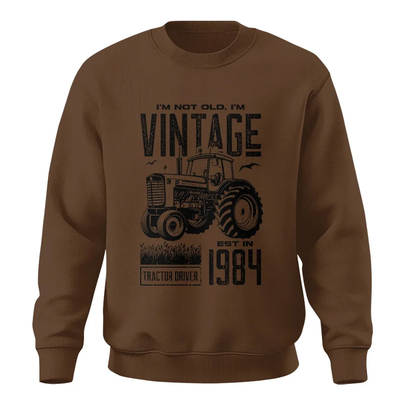 Vintage Tractor Farmer Birthday Born In 1984 1 - Unisex Crewneck Sweatshirt