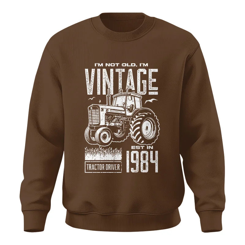 Vintage Tractor Farmer Birthday Born In 1984 2 - Unisex Crewneck Sweatshirt