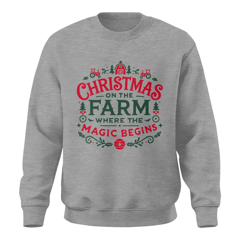 Christmas on the Farm Where the Magic Begins! 1 - Unisex Crewneck Sweatshirt