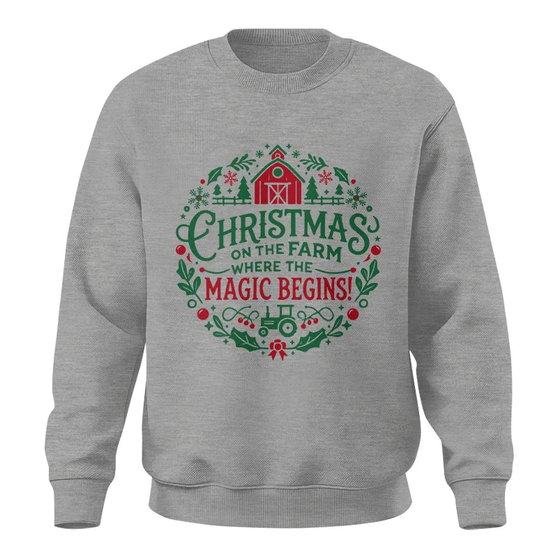 Image of Christmas on the Farm Where the Magic Begins! 2 - Unisex Crewneck Sweatshirt