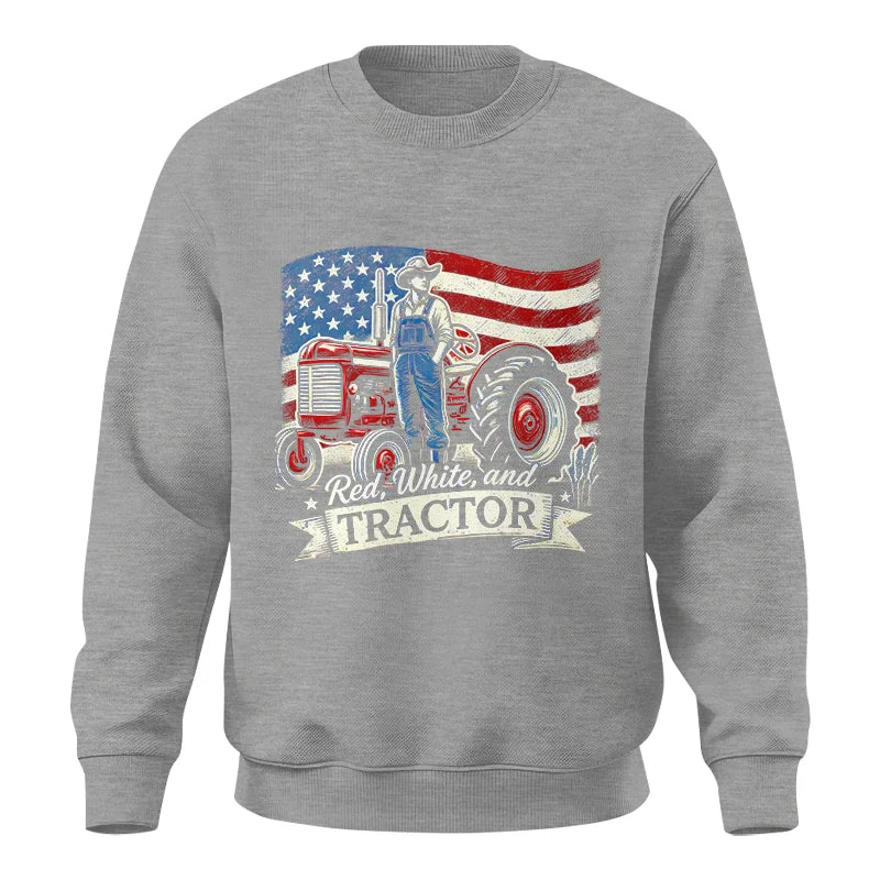 Image of Red White And Tractor - Unisex Crewneck Sweatshirt