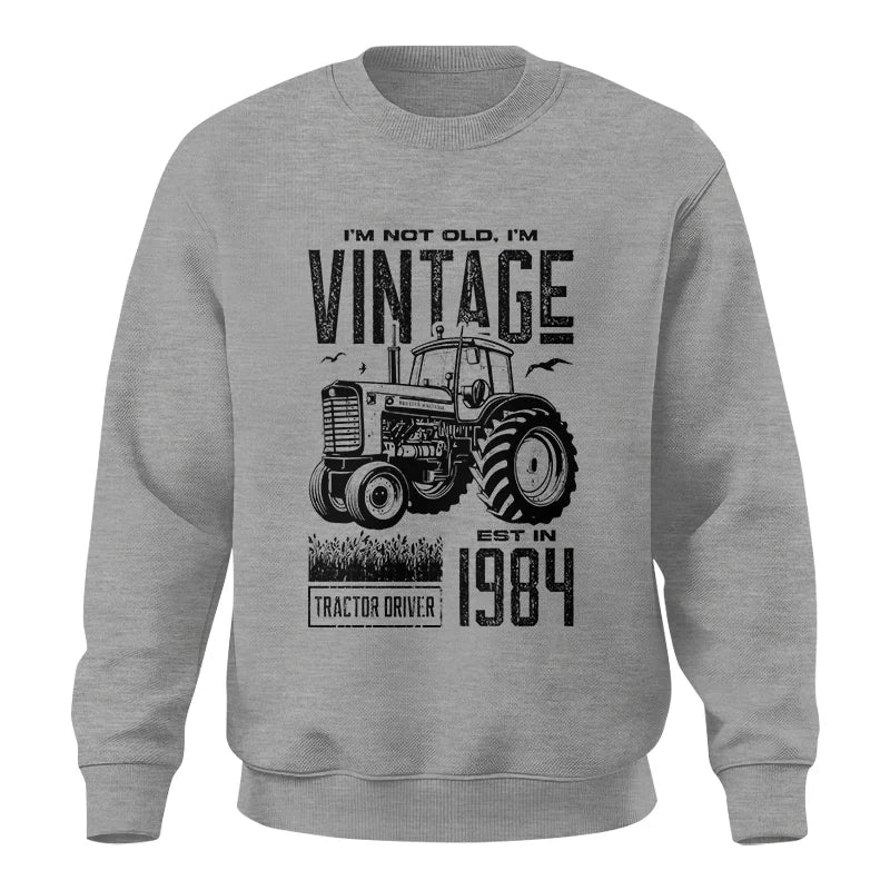 Vintage Tractor Farmer Birthday Born In 1984 1 - Unisex Crewneck Sweatshirt