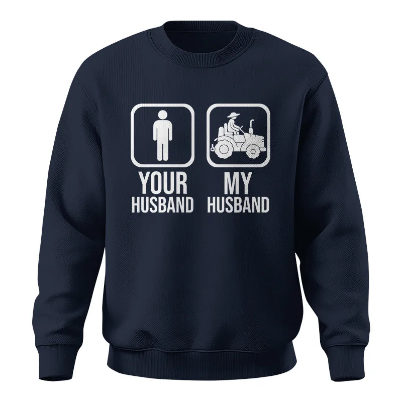 Image of My Husband Is Cooler Than Yours Funny Farm Tractor 1 - Unisex Crewneck Sweatshirt