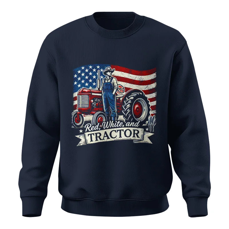 Image of Red White And Tractor - Unisex Crewneck Sweatshirt