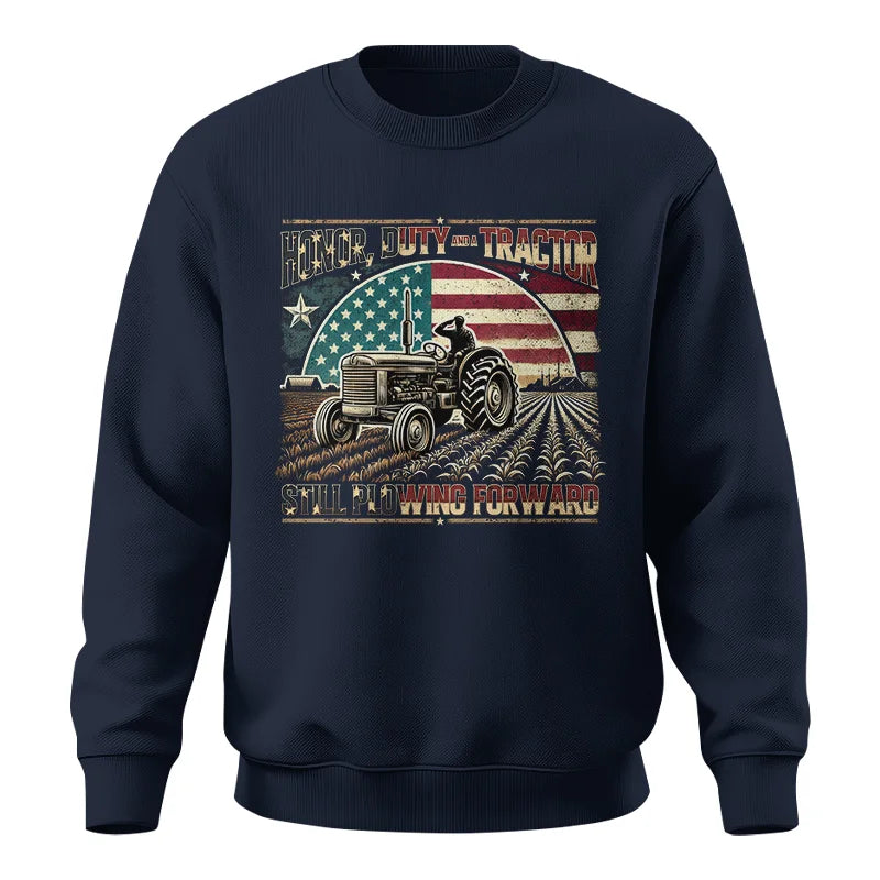 Image of Veteran Farmer Honor Duty And A Tractor 1 - Unisex Crewneck Sweatshirt