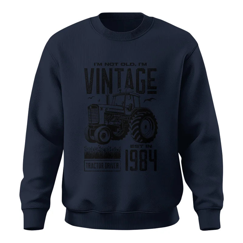 Vintage Tractor Farmer Birthday Born In 1984 1 - Unisex Crewneck Sweatshirt