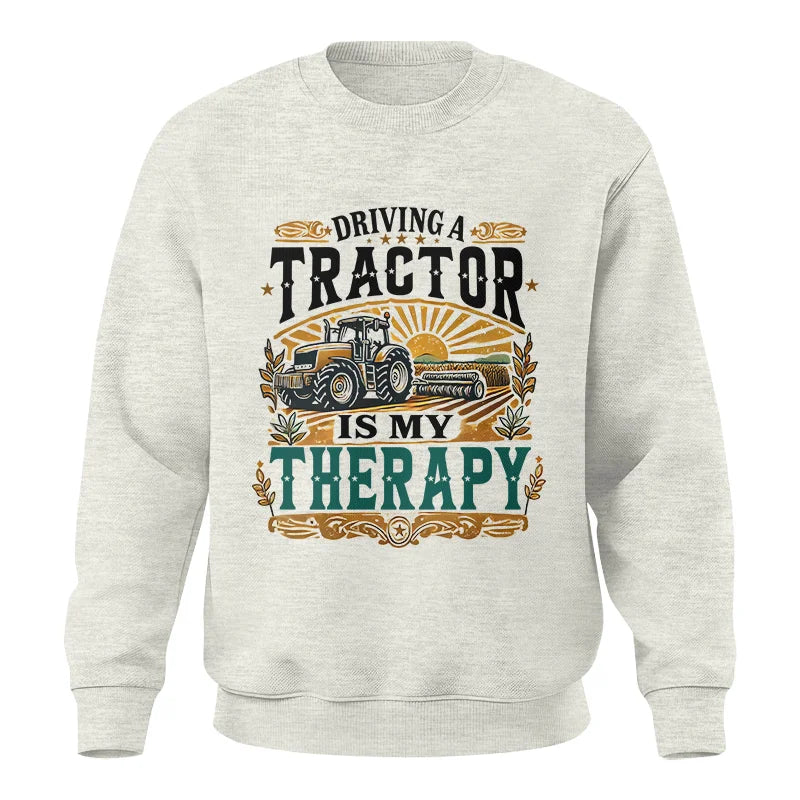 Image of Driving A Tractor Is My Therapy - Unisex Crewneck Sweatshirt