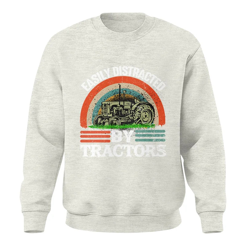 Image of Easily Distracted By Tractors - Unisex Crewneck Sweatshirt