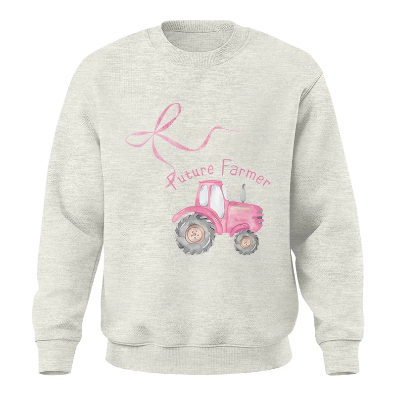 Pink Bow Cute Tractor - Unisex Crewneck Sweatshirt