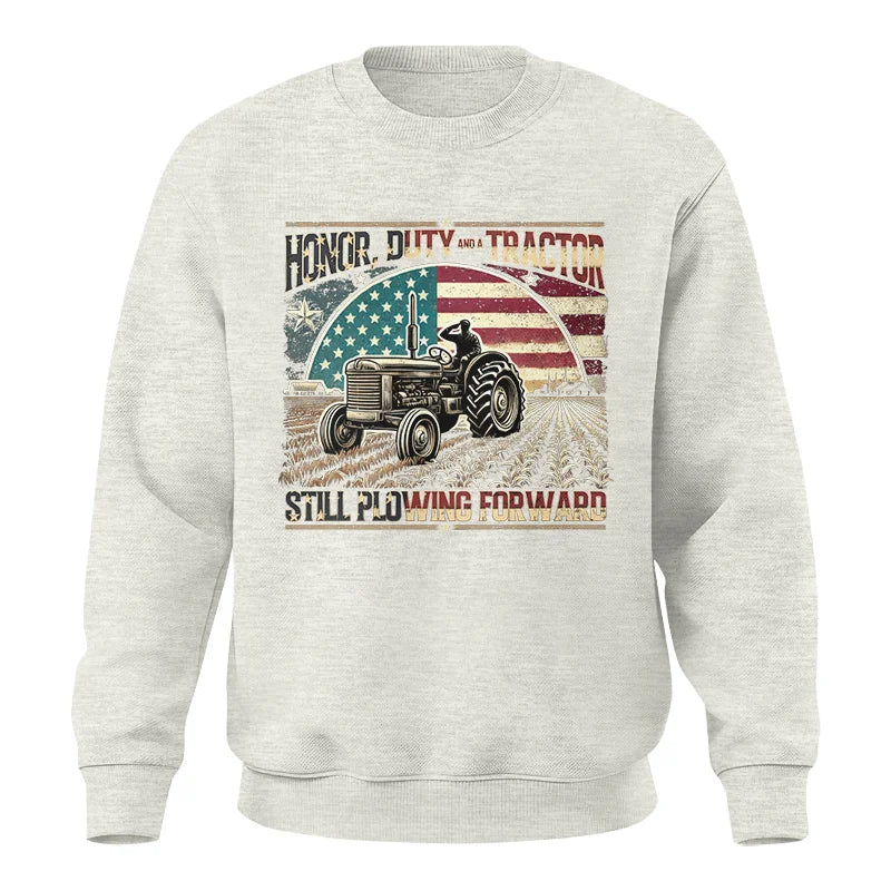 Image of Veteran Farmer Honor Duty And A Tractor 1 - Unisex Crewneck Sweatshirt