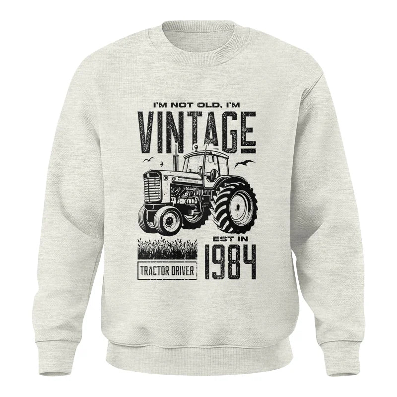 Vintage Tractor Farmer Birthday Born In 1984 1 - Unisex Crewneck Sweatshirt