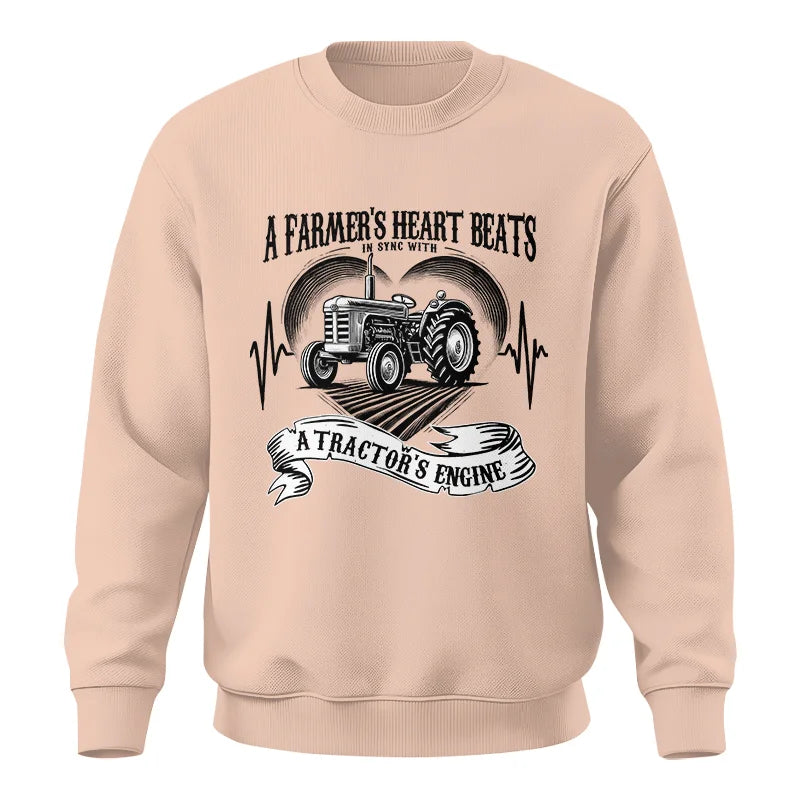 Image of A Farmer’s Heart Beats A Tractor’s Engine - Unisex Crewneck Sweatshirt