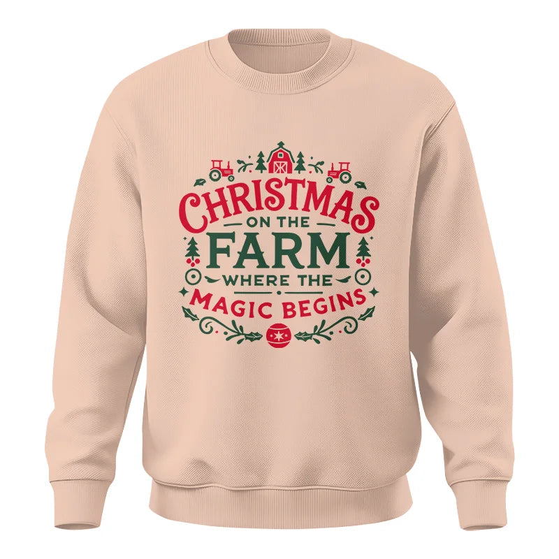 Christmas on the Farm Where the Magic Begins! 1 - Unisex Crewneck Sweatshirt