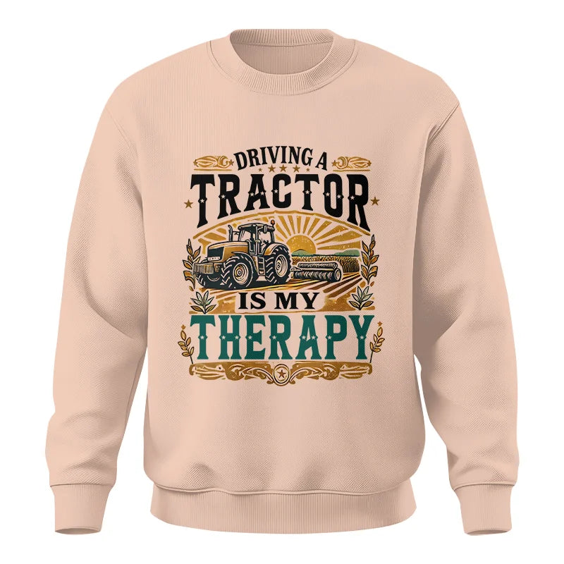 Image of Driving A Tractor Is My Therapy - Unisex Crewneck Sweatshirt