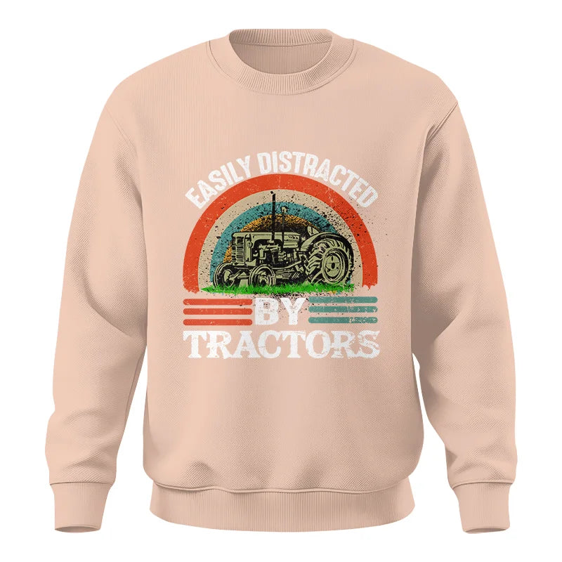 Image of Easily Distracted By Tractors - Unisex Crewneck Sweatshirt