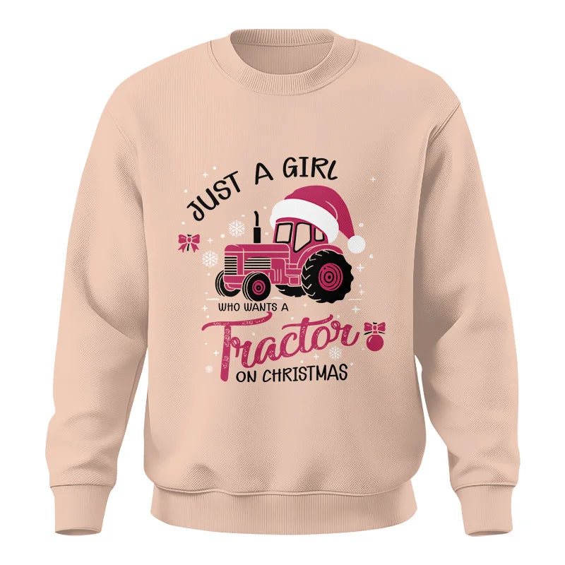 Just A Girl Who Want A Tractor On Christmas - Unisex Crewneck Sweatshirt