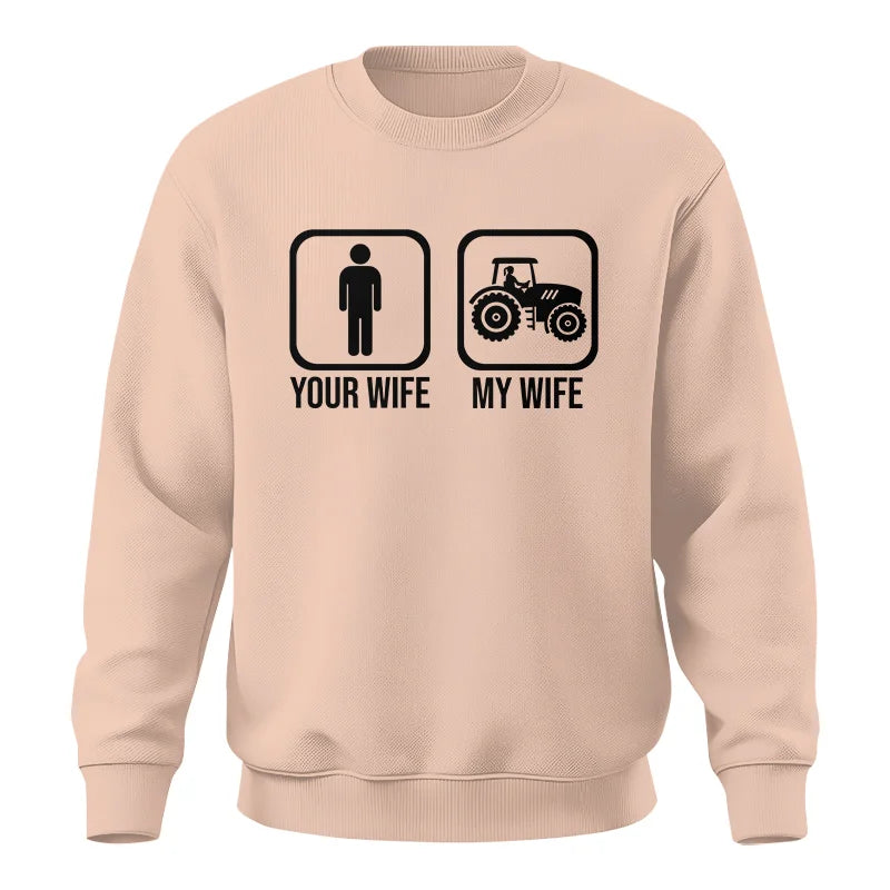 Image of My Wife Is Cooler Than Yours Funny Farm Tractor 2 - Unisex Crewneck Sweatshirt