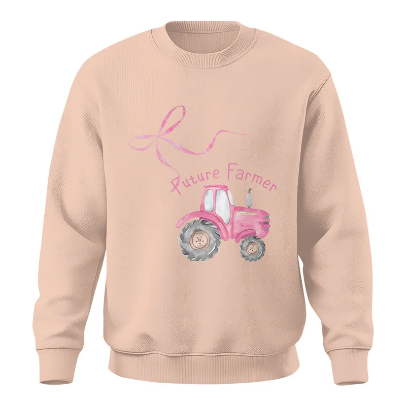 Pink Bow Cute Tractor - Unisex Crewneck Sweatshirt