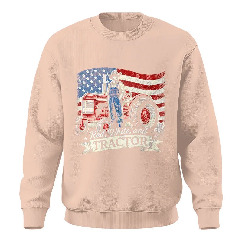 Image of Red White And Tractor - Unisex Crewneck Sweatshirt