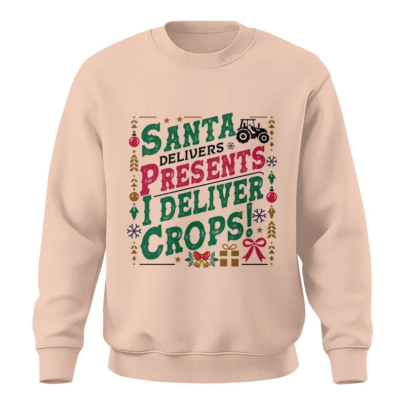 Image of Santa Deliver Present I Deliver Crops! - Unisex Crewneck Sweatshirt