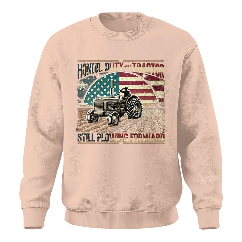 Image of Veteran Farmer Honor Duty And A Tractor 1 - Unisex Crewneck Sweatshirt