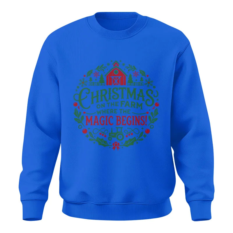 Image of Christmas on the Farm Where the Magic Begins! 2 - Unisex Crewneck Sweatshirt