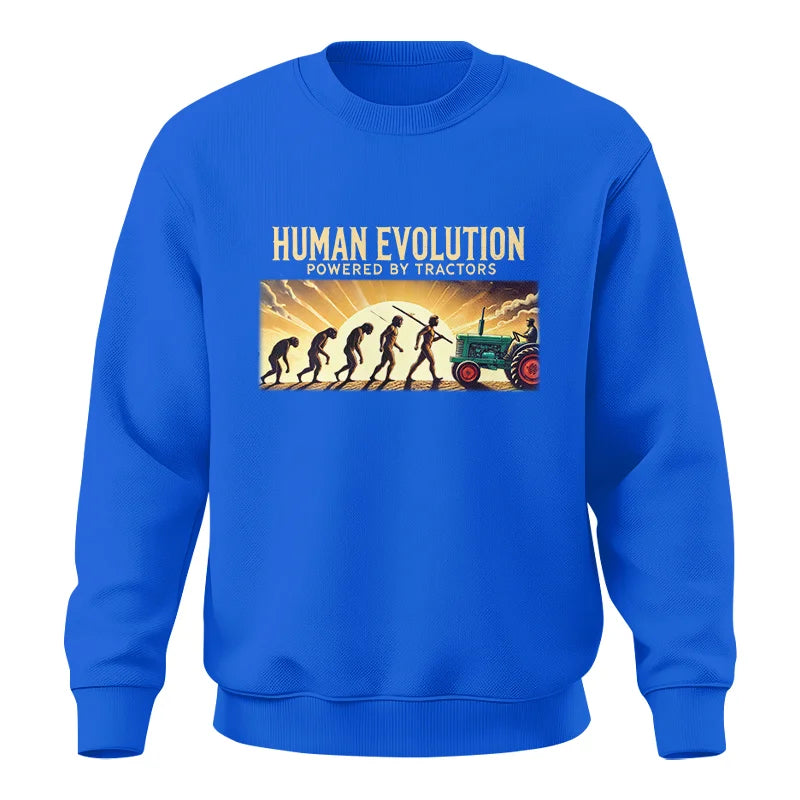 Human Evolution Powered By Tractors - Unisex Crewneck Sweatshirt