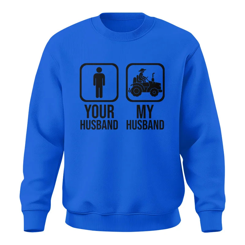 Image of My Husband Is Cooler Than Yours Funny Farm Tractor 2 - Unisex Crewneck Sweatshirt