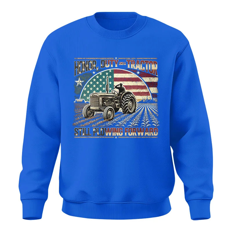 Image of Veteran Farmer Honor Duty And A Tractor 1 - Unisex Crewneck Sweatshirt