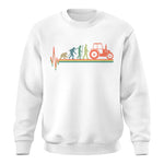 Heartbeat Evolution Farmer Tractor Agriculture Vintage - Unisex Crewneck Sweatshirt