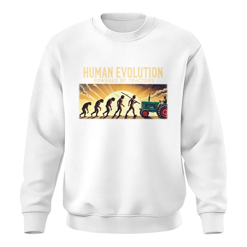 Human Evolution Powered By Tractors - Unisex Crewneck Sweatshirt