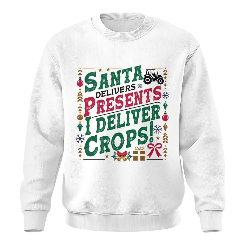 Image of Santa Deliver Present I Deliver Crops! - Unisex Crewneck Sweatshirt