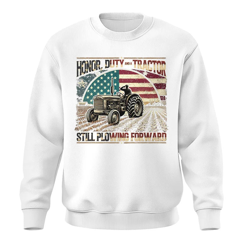 Image of Veteran Farmer Honor Duty And A Tractor 1 - Unisex Crewneck Sweatshirt