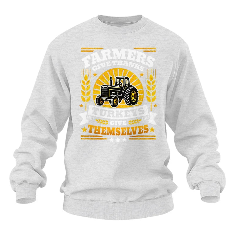 Image of Farmers Give Thanks Turkeys Give Themselves - Unisex Heavy Blend™ Crewneck Sweatshirt