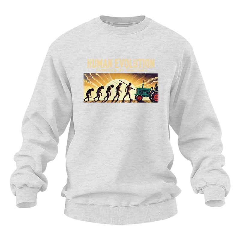 Human Evolution Powered By Tractors - Unisex Heavy Blend™ Crewneck Sweatshirt