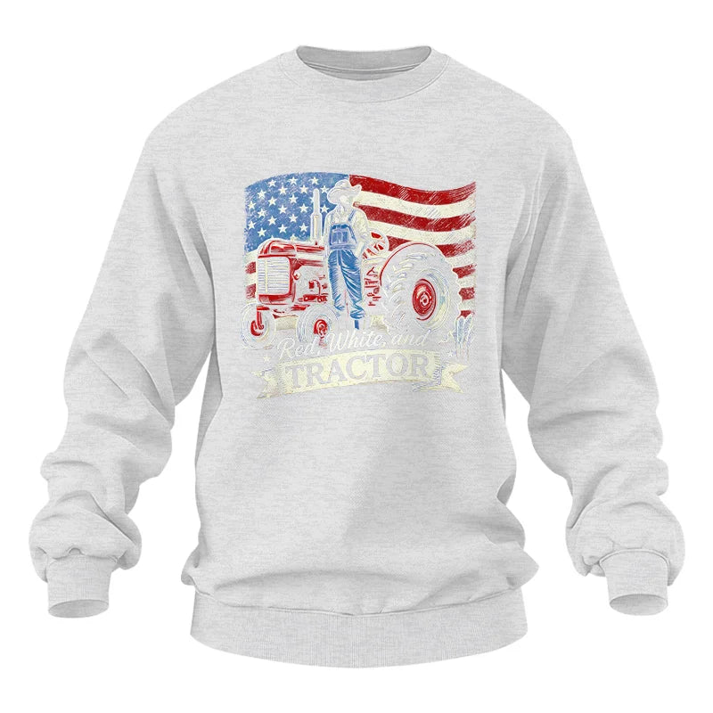 Red White And Tractor - Unisex Heavy Blend™ Crewneck Sweatshirt