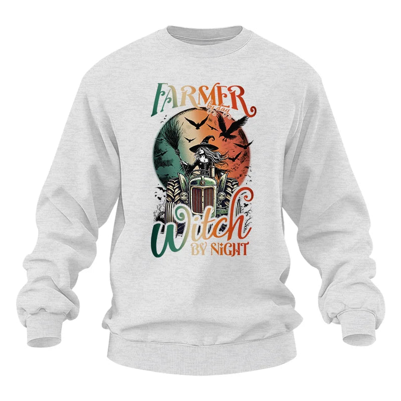 Image of Tractor Halloween Farmer By Day Witch By Night - Unisex Heavy Blend™ Crewneck Sweatshirt